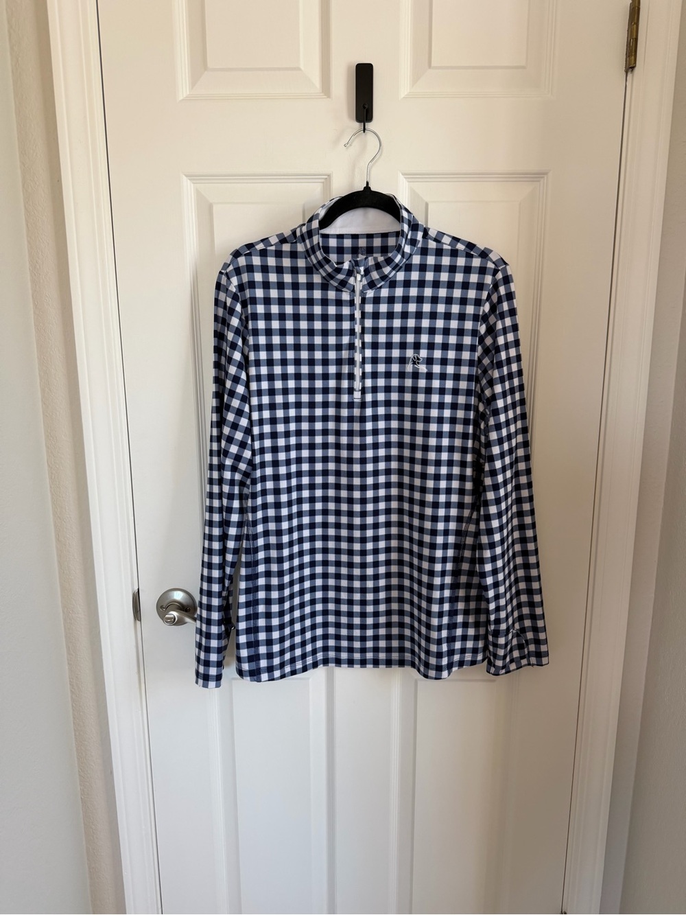 Rhoback Performance Quarter Zip Gingham, XL